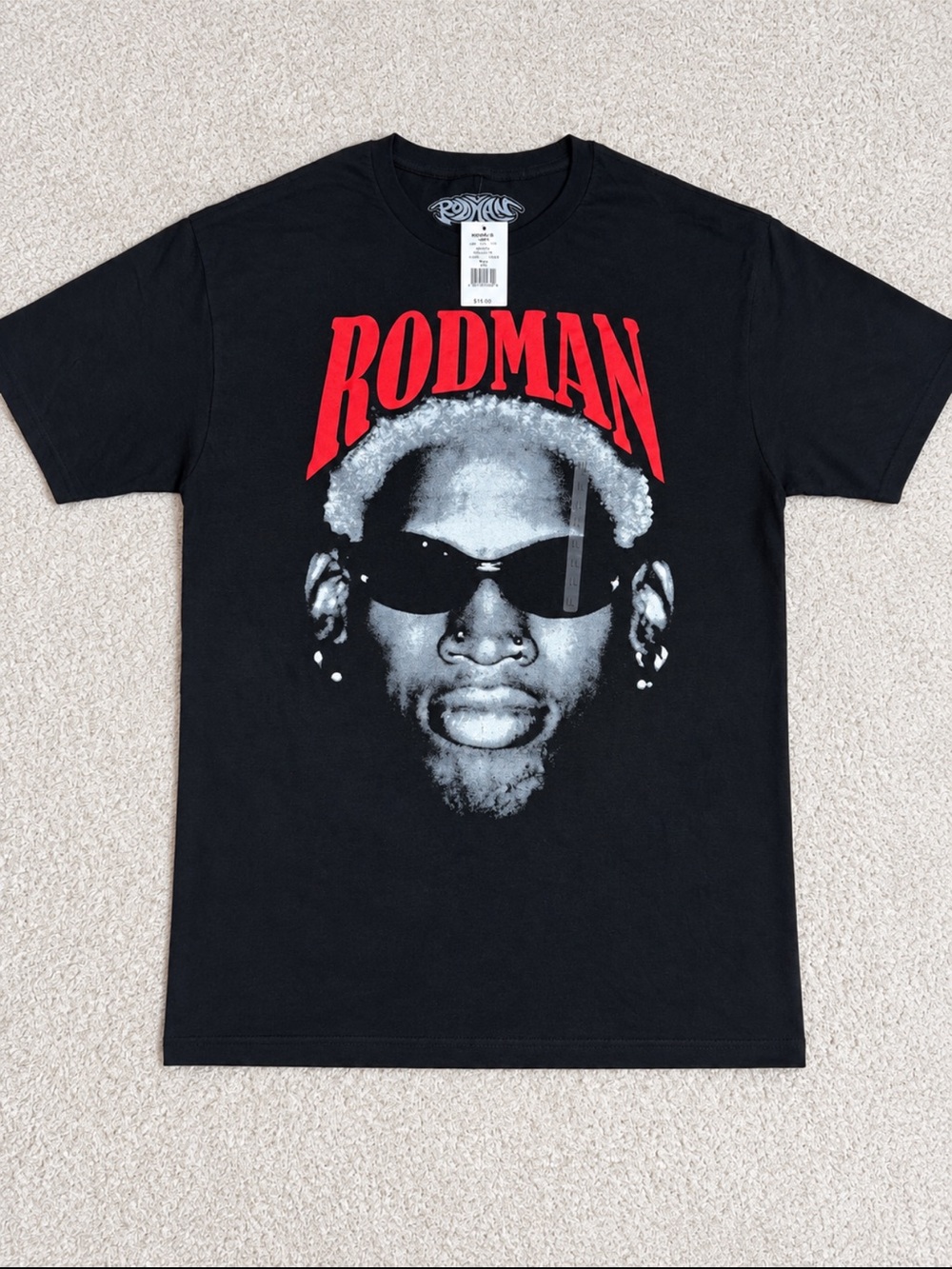Rodman Graphic Tee - Black with Red Print